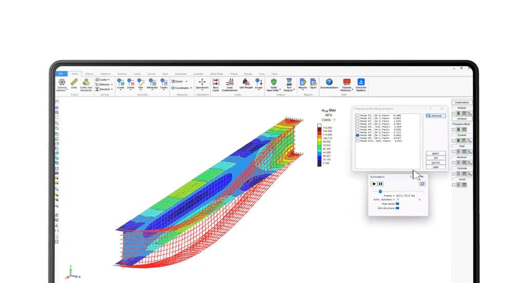 SAFI Structural Software Result animation