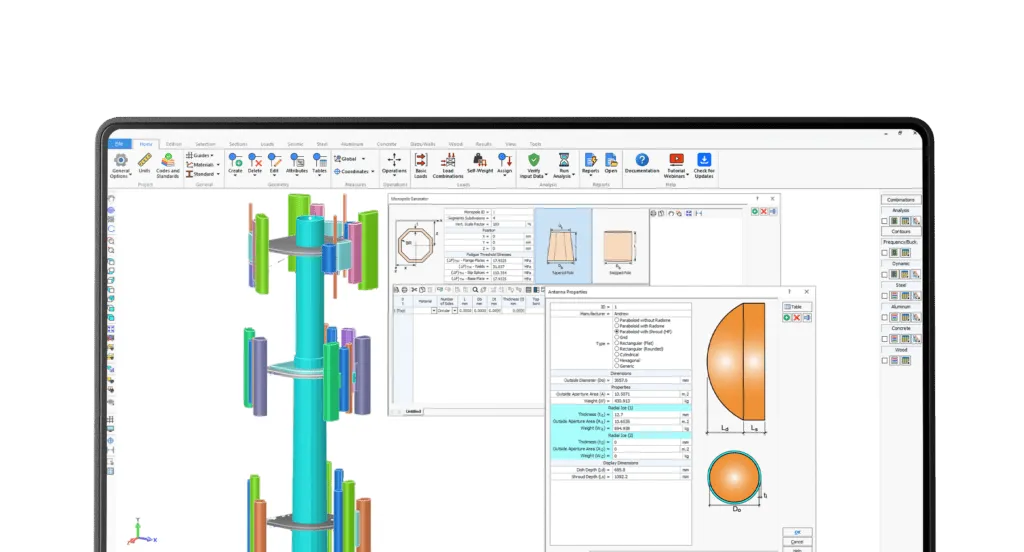 Telecom Towers Structural Analysis and Design (ANSI/TIA-222 and CSA S37)