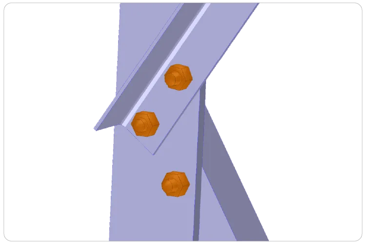 Direct bolt connection generated automatically in VTS