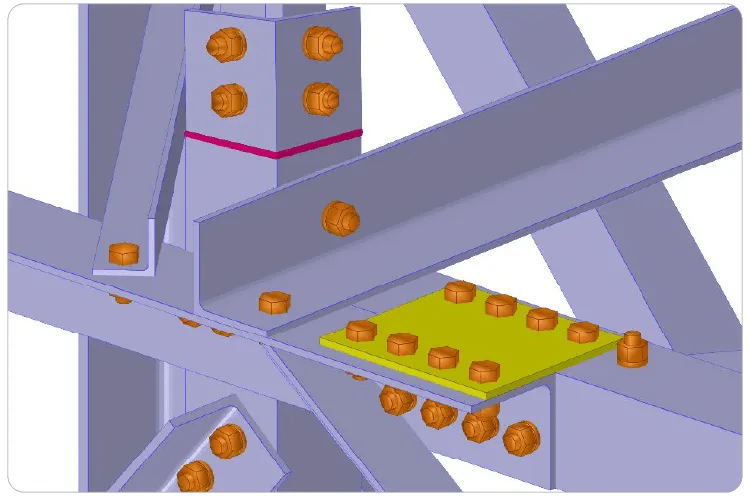 Rigid beam-column connection of a substation gantry in VTS