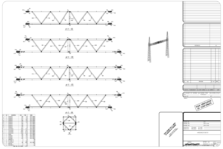 General assembly drawing of a lattice structure generated in VTS
