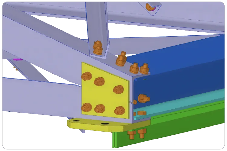 Reusable block of custom parts and bolts in VTS
