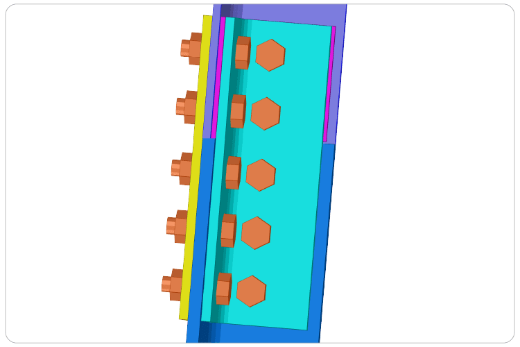 Bolted splice connection on a lattice leg in VTS