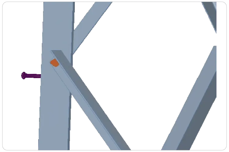 Step bolts generated automatically on a lattice leg in VTS