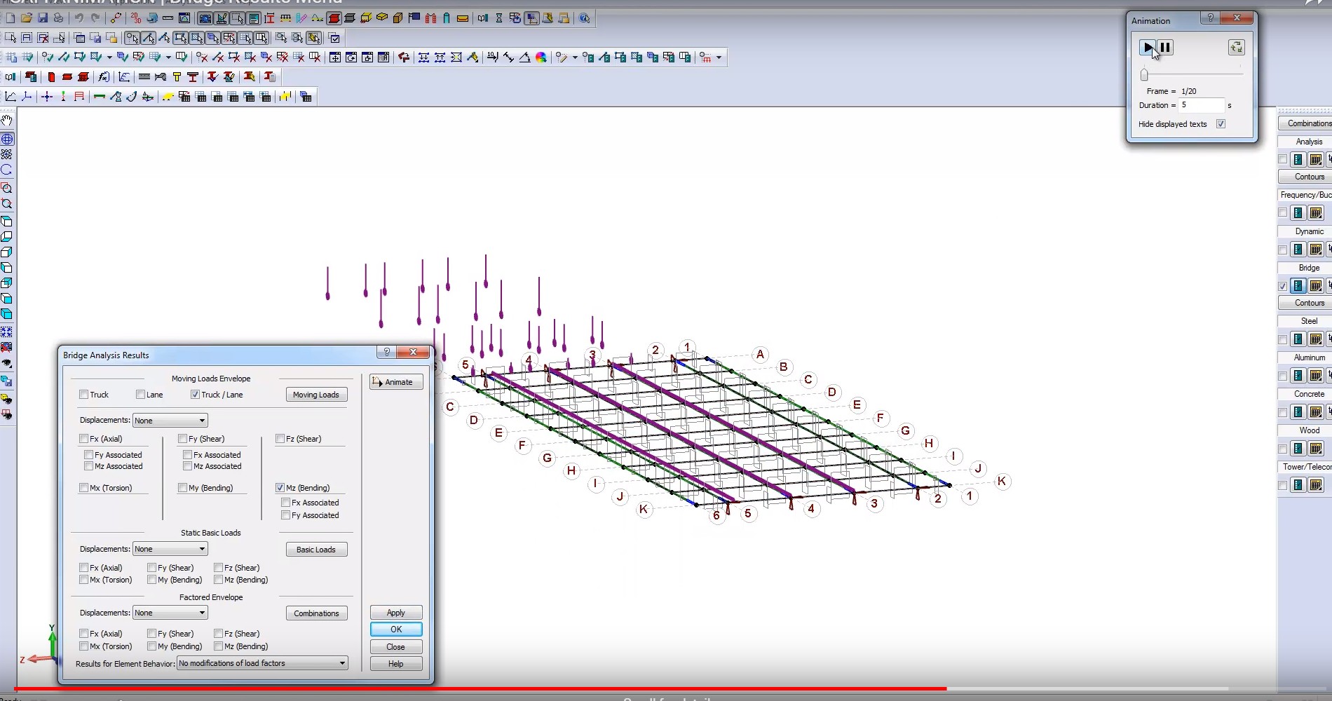 Bridge results animation software